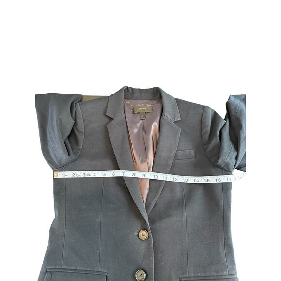 J.Crew Blazer‎ Women's Navy Blue Bi-Stretch Cotton Blend Preppy Academia Size 4 - Picture 10 of 12